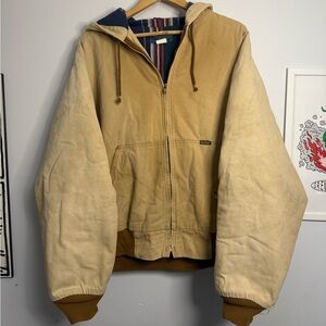 Oshkosh Vintage Tan Hooded Men's Jacket J130 Blanket Lined